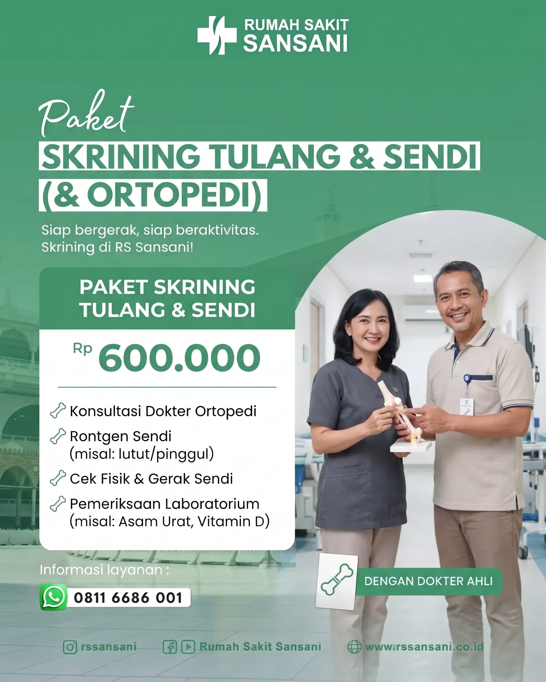 Paket Skrining Tulang & Sendi (Ortopedi)